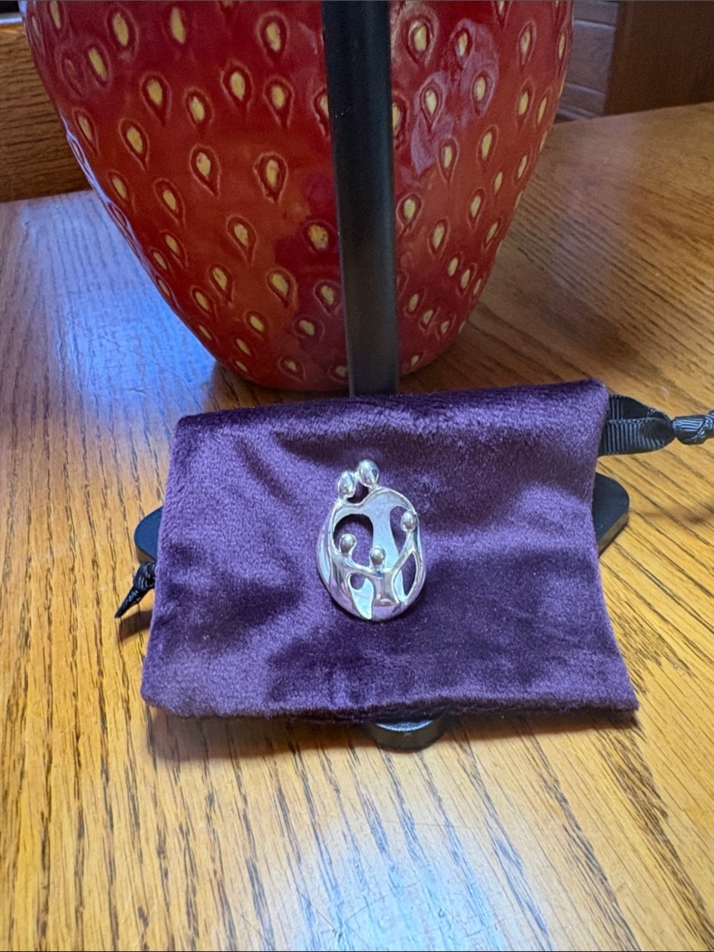 Silver Family Embrace Pendant Necklace Charm